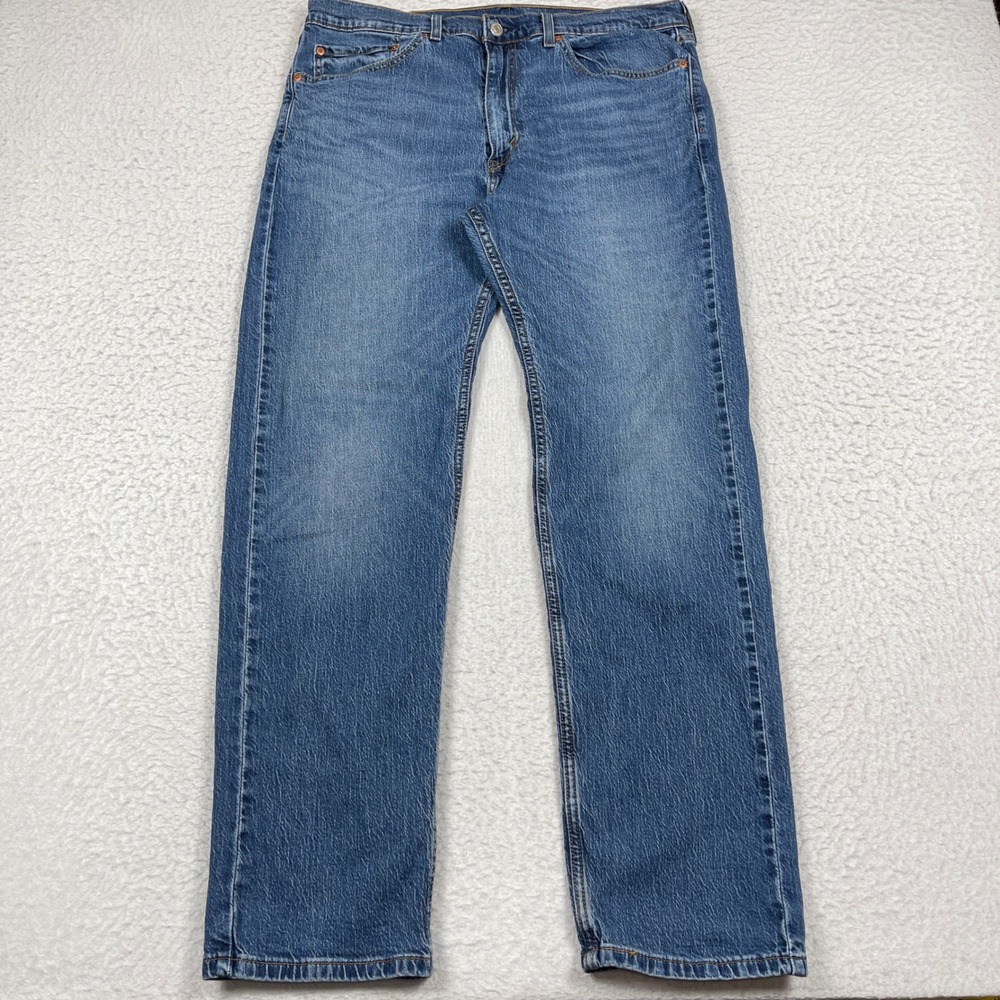 Levis 505 Regular Fit Jeans Mens 36x32 Blue Straight Leg Denim S10782‎